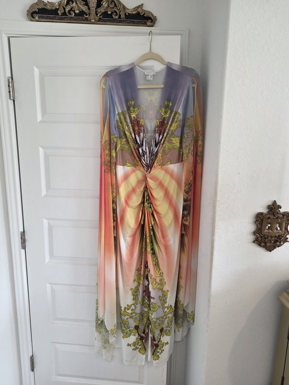 VENUS Multicolor Ombre Sheer Maxi Cover-Up Dress